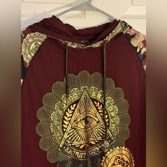 SWITCH Tee Shirt Hoodie MONEY‎ Metallic NOVUS ORDO SECLORUM SZ M - Picture 4 of 12